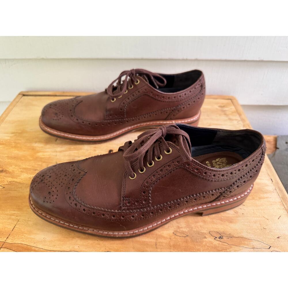 Cole Haan Mens 7M Grand Os Mens Brown Cooper Square Wingtip Loafer SHoe Chestnut - Picture 8 of 9